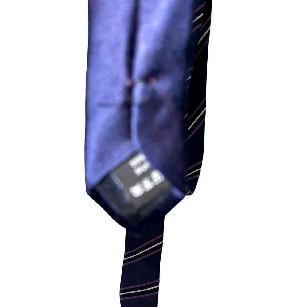 Versace Vintage Mens Neck Tie One Size Blue Lavender White Medusa Silk Logo